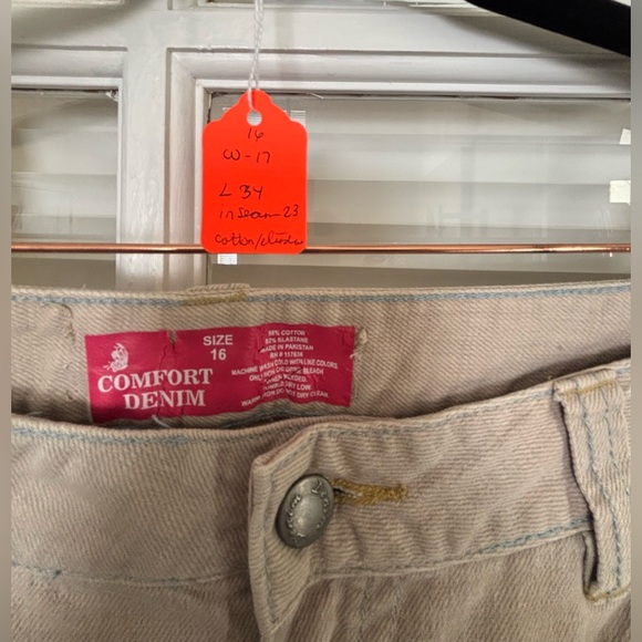 Khaki Capri Denim Pants~Size 16 - Picture 2 of 5